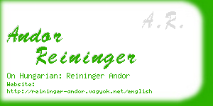 andor reininger business card